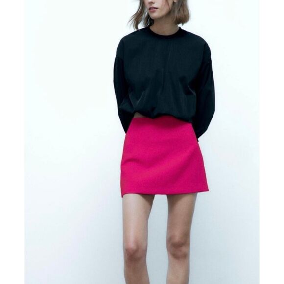 ZARA MINI SKIRT PINK XS - Picture 2 of 3